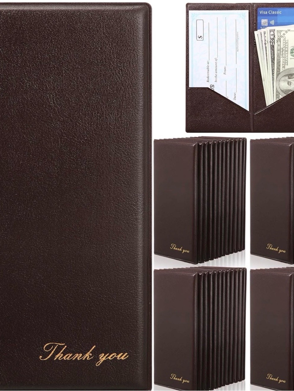 24 Server Book Organizer Restaurant Guest Check Presenters Card Holder